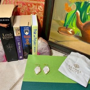 Kendra Scott Ivory Mother of Pearl Corley Earrings in Gold